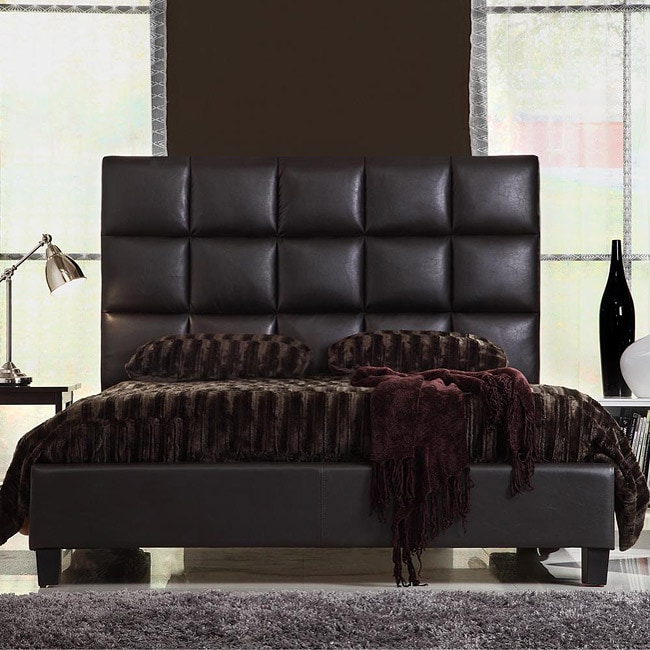 Sarajevo Dark Brown Tufted Upholstered Full Bed  