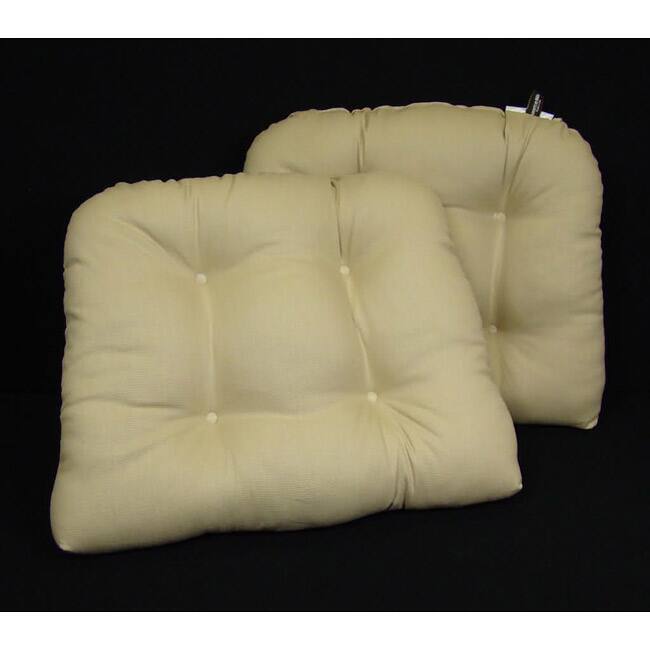 Beige Kitchen/ Dining Chair Pads (Set of 2)