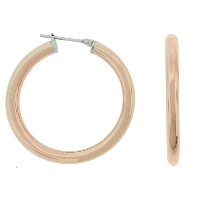   Ion plated Stainless Steel 30 mm Hollow Hoop Earrings  