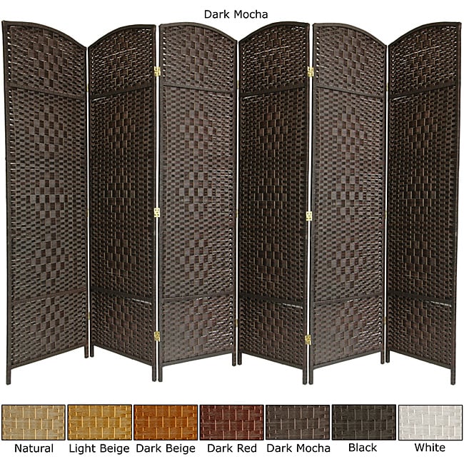 Wood and Fiber 6 foot Diamond Weave Room Divider (China)