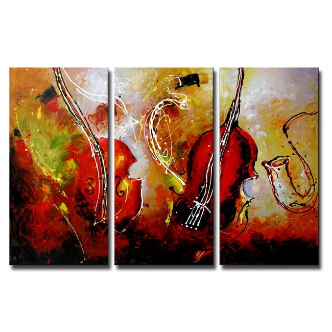 Music Hand painted 3 piece Canvas Art Set