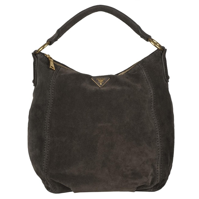 Prada Br4541 Dark Grey Suede Hobo Bag Free Shipping Today Prada Br4541 Dark Grey Suede Hobo Bag