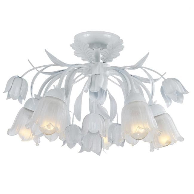 Southport 5 light Semi flush White Chandelier