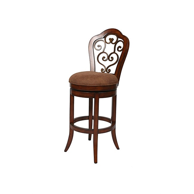 Carmel 26 inch Cosmo Sepia Swivel Wood Counter Stool  