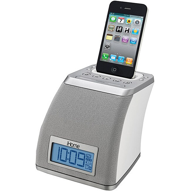 iHome White iP21 App Enhanced Spacesaver Alarm Clock with AM/FM Tuner