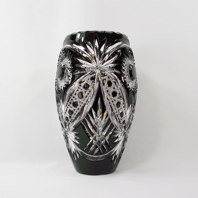 Black Tie Crystal Medium Black Marquise Vladimir Vase (Russia)