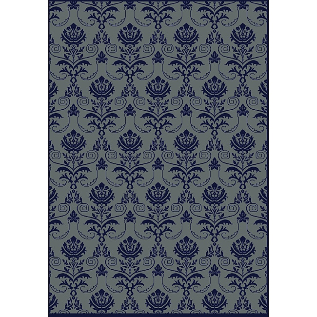 Impressions Navy Abstract Rug (33 x 411)