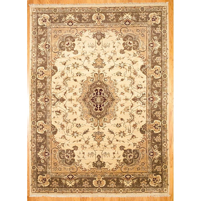 Afghan Hand knotted Beige/ Brown Oushak Wool Rug (8'6 x 11'6) 7x9   10x14 Rugs