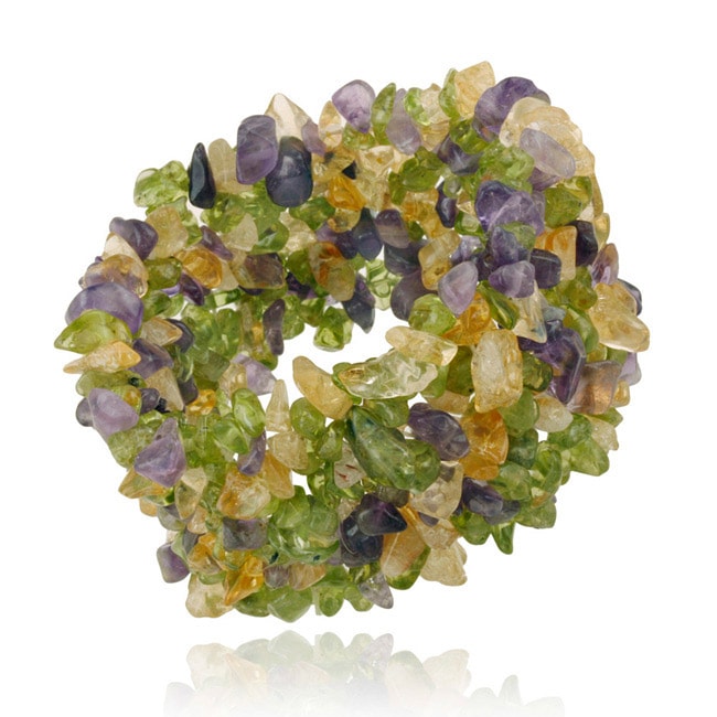 Glitzy Rocks Multi gemstone Chip Stretch Bracelet Today $17.09 4.6 (8