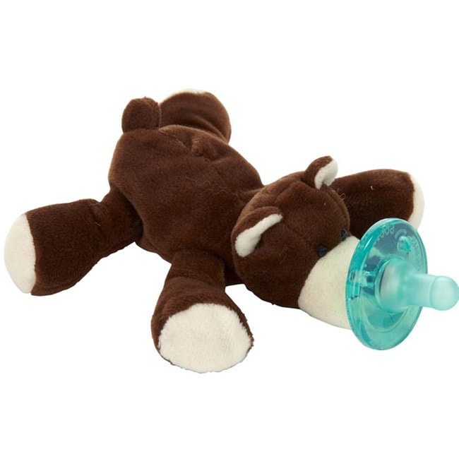 stuffed bear with pacifier