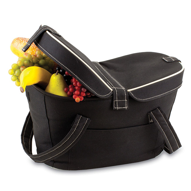 Insulated Mercado Black Double lid Cooler Basket