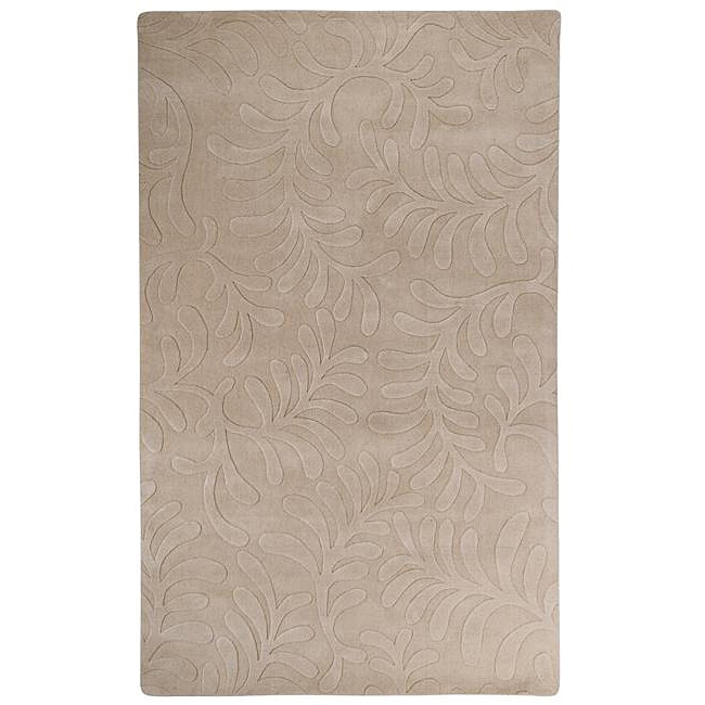 Candice Olson Loomed Tan Floral Plush Wool Rug (5 X 8)