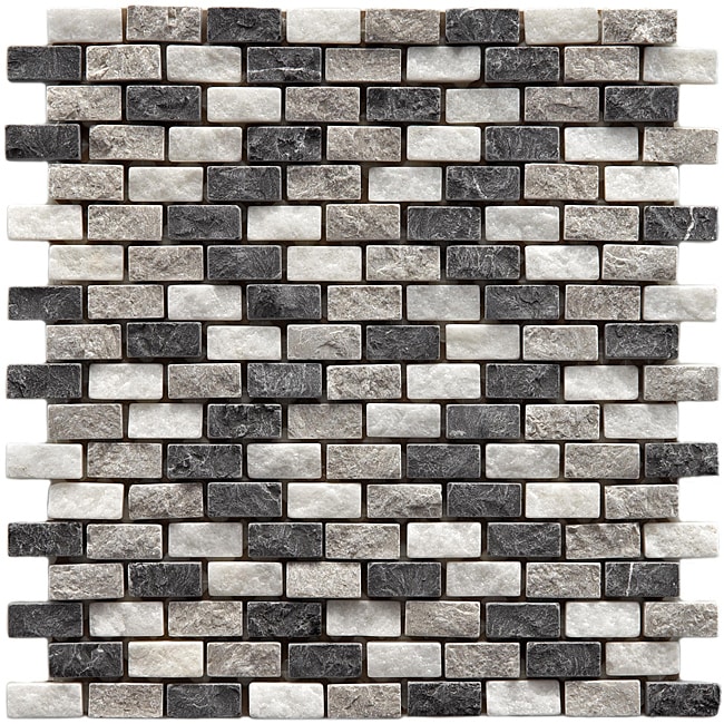 SomerTile 12x11.5 inch Griselda Subway 0.625x1.5 inch Charcoal Natural 