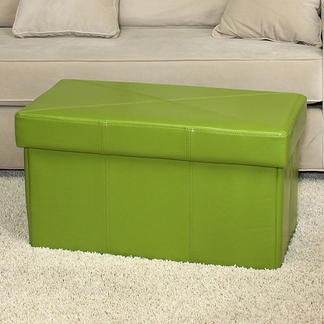 Nottingham Green Foldable Storage Ottoman  