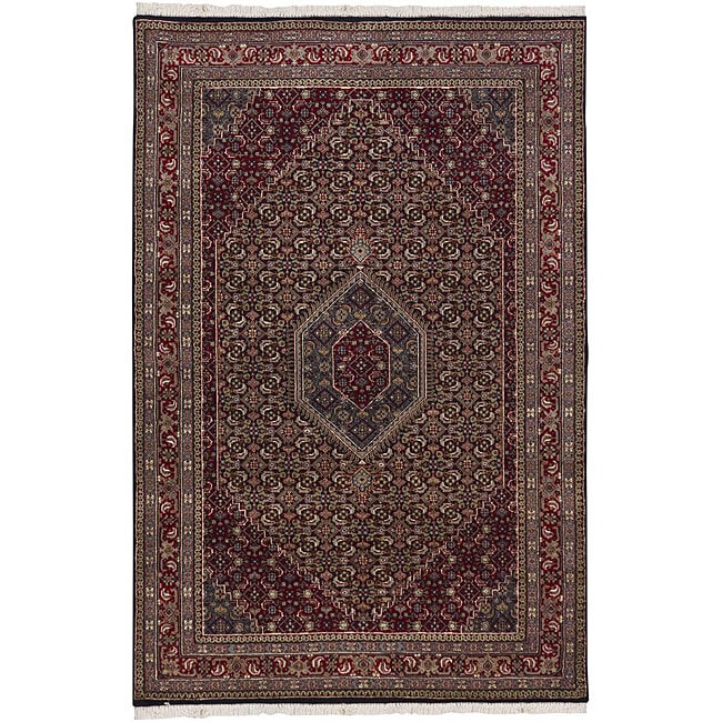 Hand knotted Mandara Burgundy New Zealand Wool Rug (8'9 x 11'3) Mandara 7x9   10x14 Rugs