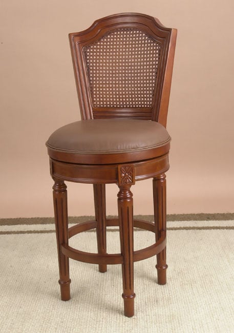 Louis XVI Swivel Counter Stool with Cane Back (Leather Seat ... - Louis XVI Swivel Counter Stool with Cane Back (Leather Seat)