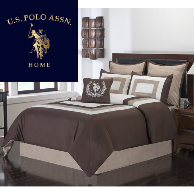 Shop US Polo Association 7pc Resort Tan/Chocolate Comforter Set Free