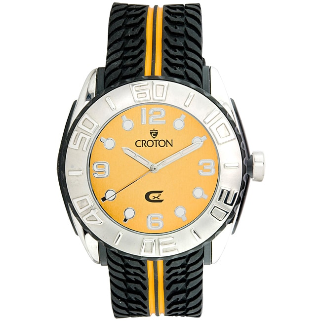 Croton Mens CX Series Yellow Dial Quartz Watch  