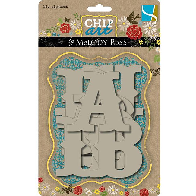 Chip Art Big 3x3 inch Chipboard Alphabet Set  