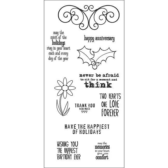 Studio 490 Card Art Essentials Cling Rubber Stamp Set   