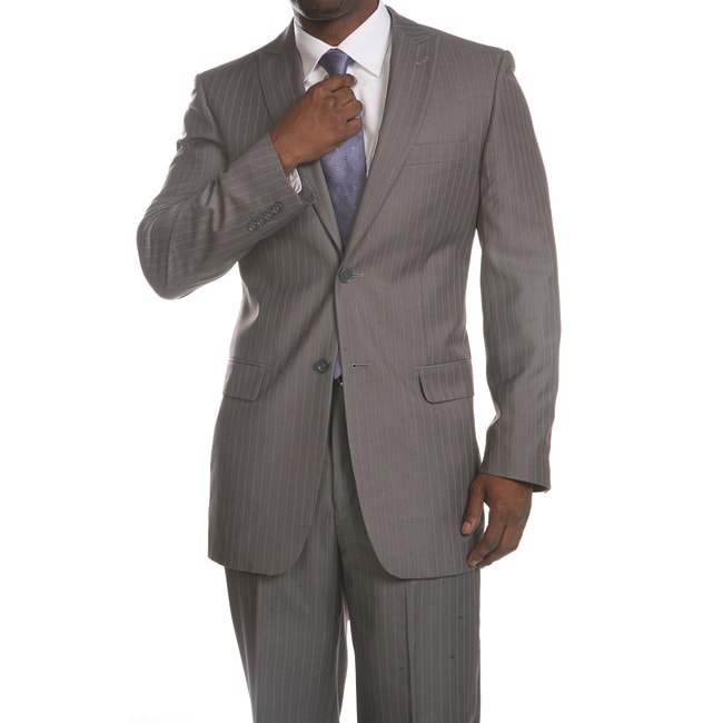 Ferrecci Men's Two-button Light Grey Pinstripe Suit - 13484041 ...