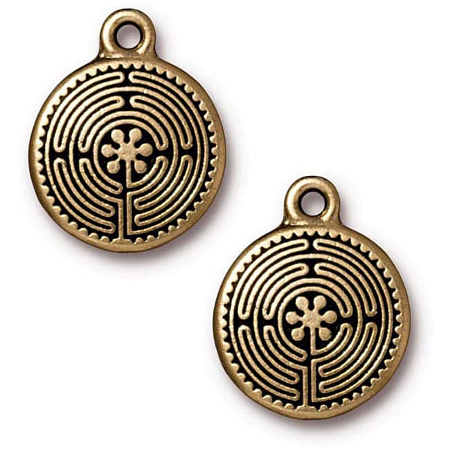 Goldplated Pewter Labyrinth Charms (Set of 2)  