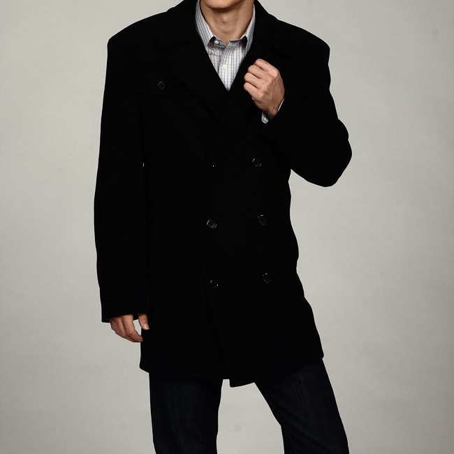 Adolfo Mens Black Wool Peacoat FINAL SALE Today $36.00