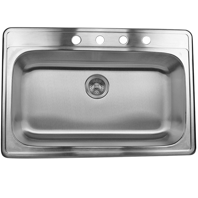 Stainless Steel 33-inch Drop-in Single Bowl Kitchen Sink - Silver