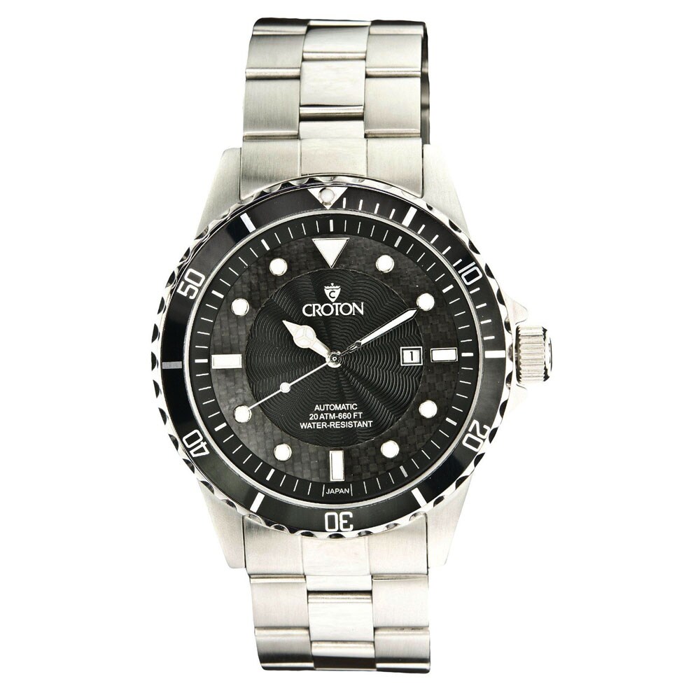 Croton Men's Black Dial Rugged Automatic Diver's Watch - Free Shipping