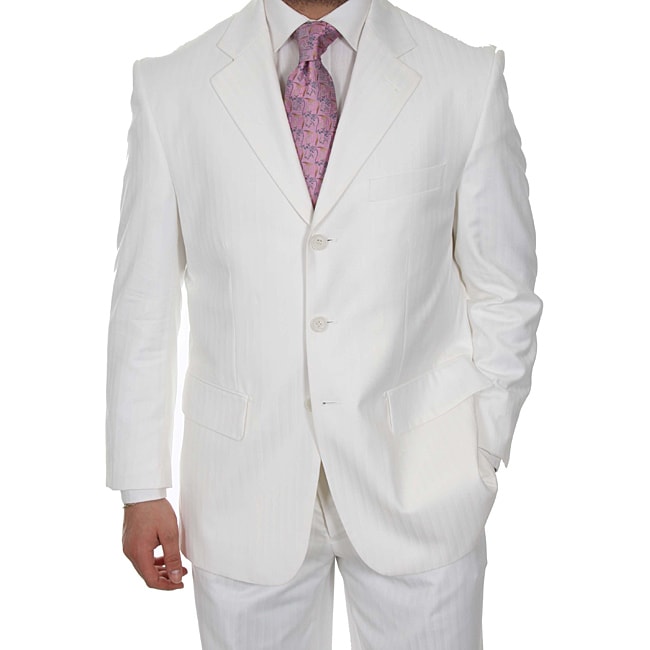 Shop Ferrecci Men's White 3-button Suit - Free Shipping Today ...