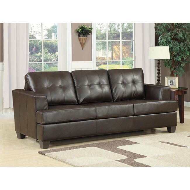 Diamond Brown Bonded Leather Sleeper