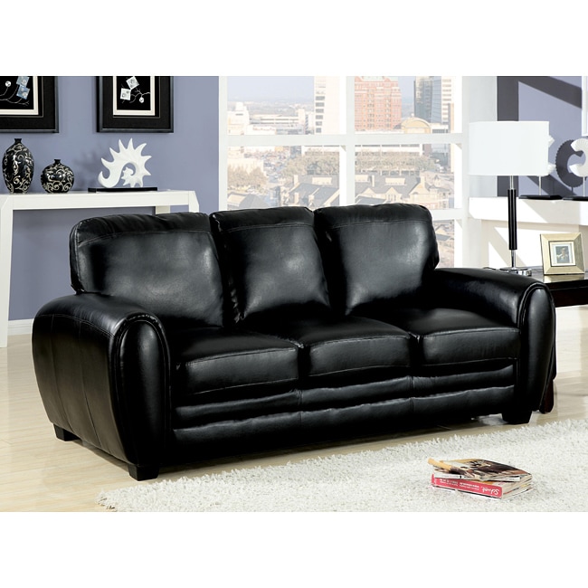 Amber Black Bonded Leather Sleeper  