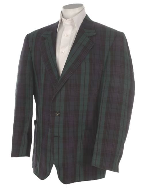 Orvis Blackwatch Mens Plaid Linen Blazer   Regular