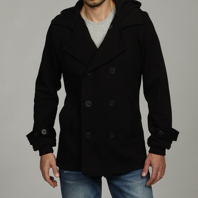 Urban Dweller Gear Men's Black Hooded Peacoat - Overstock™ Shopping ...