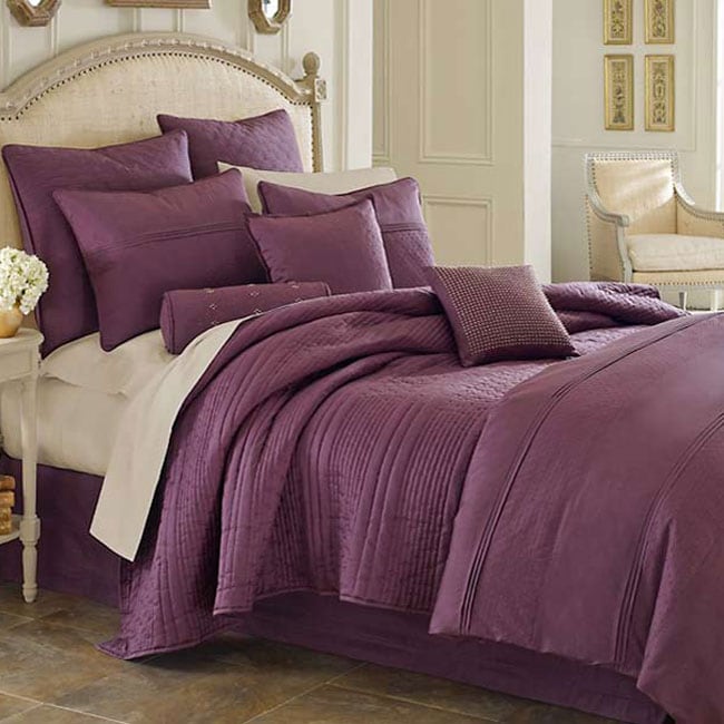 Opulence Plum King Size Silk Coverlet - Free Shipping Today - Overstock ...