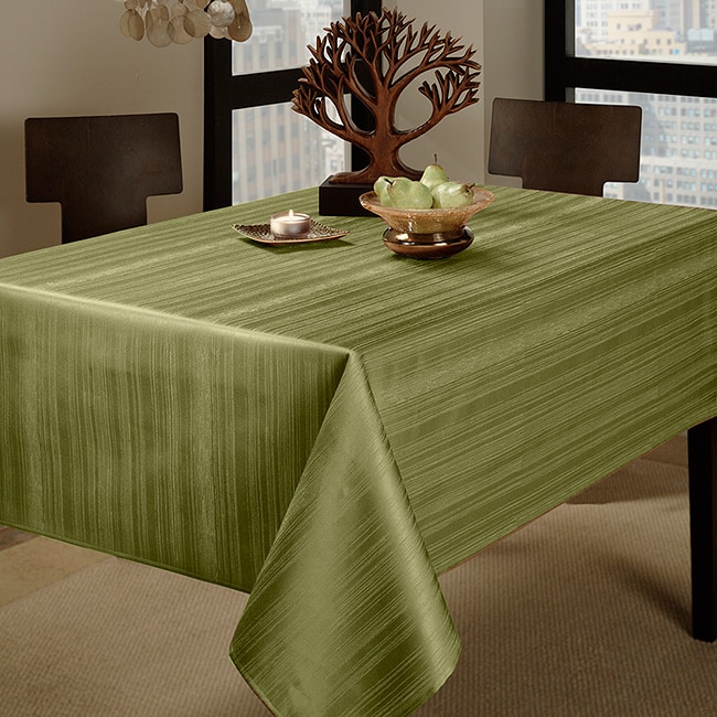   Contemporary Spill proof Sage 60x104 Oblong Tablecloth  
