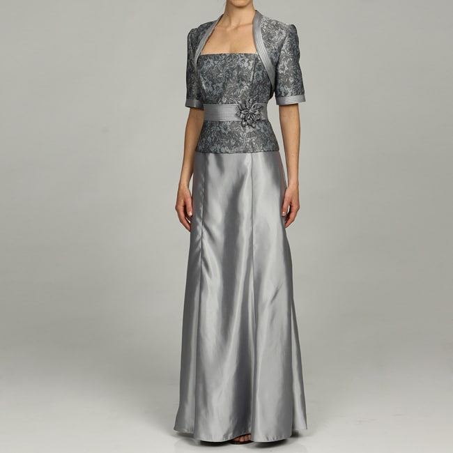 JS Collections Women's Silver Brocade Bolero Dress - 13515947 ...