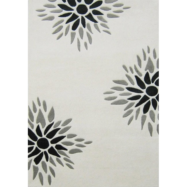 Alliyah Handmade Off-White New Zealand Blend Wool Rug - 8' x 10'