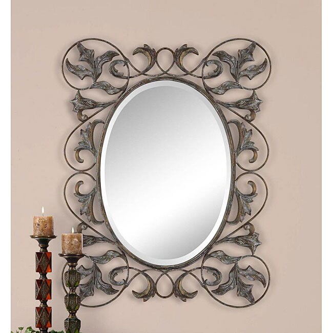Cavaria Hand forged Square Oval Wall Mirror