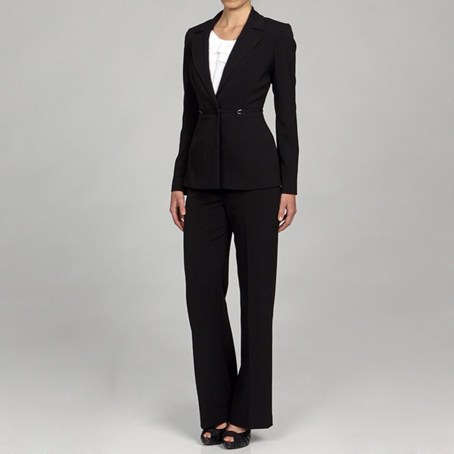 Calvin Klein Women's Belted Jacket Pant Suit - 13528116 - Overstock.com ...