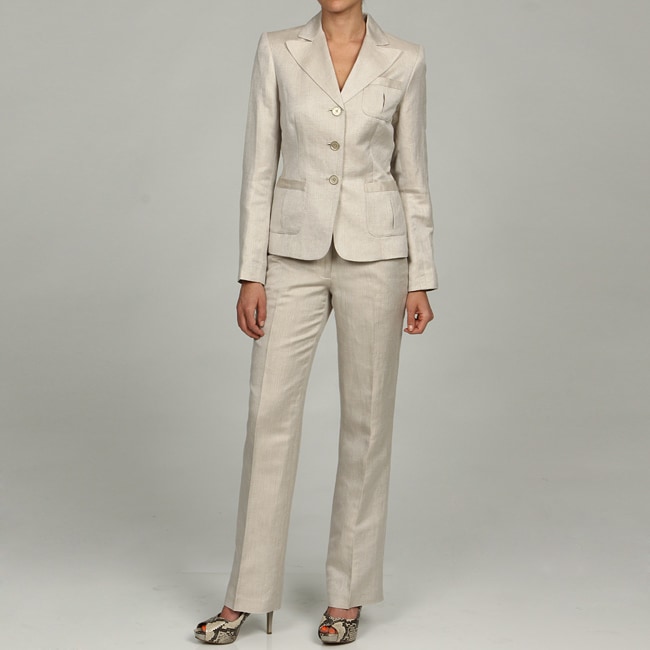 Calvin Klein Women's Khaki 3-button Jacket Pant Suit - 13528117 ...