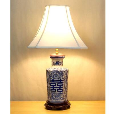 Blue and White Symbol Table Lamp