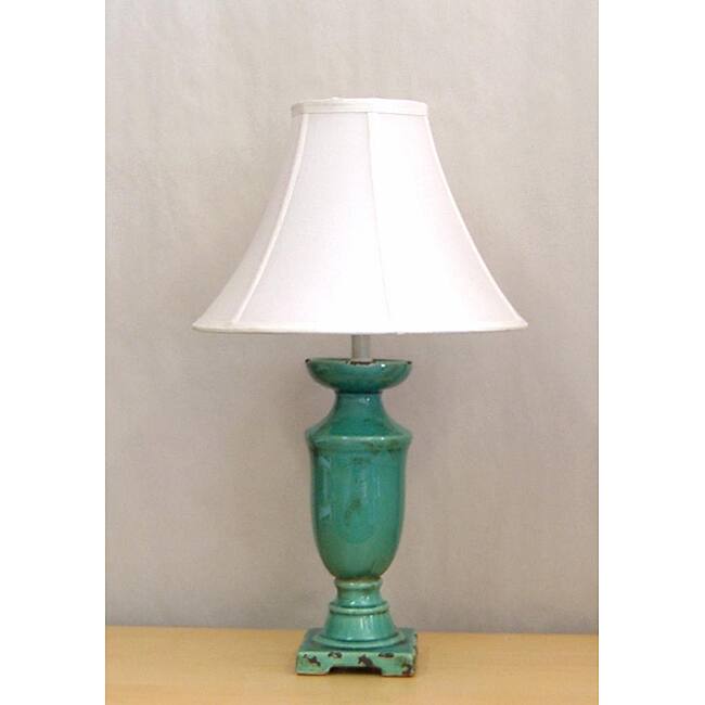 Distressed Turquoise Porcelain Table lamp
