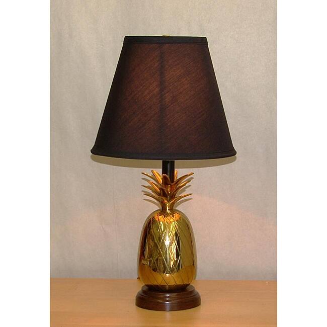 Lacquered Brass Pineapple Table Lamp