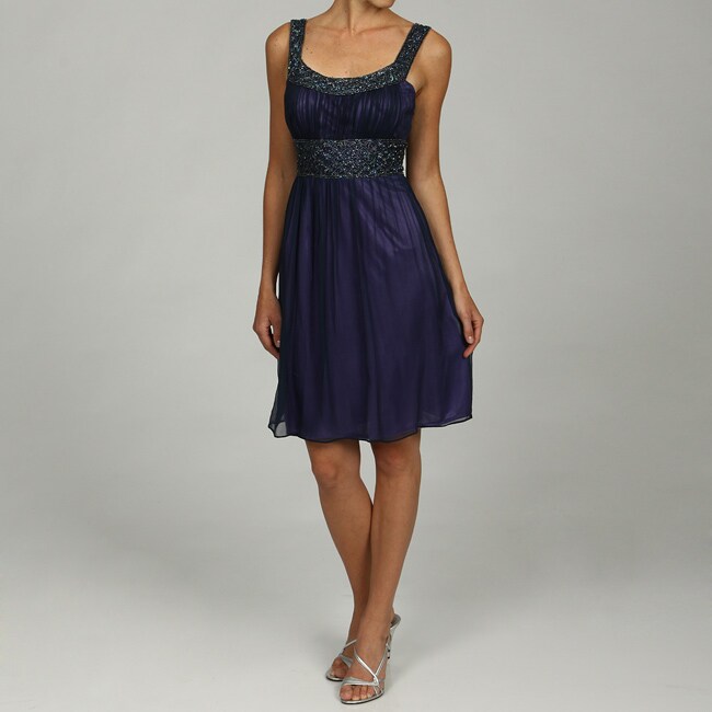 Patra Ltd Women's Silk Beaded Waist Scoop Neck Dress - 13532206 ...