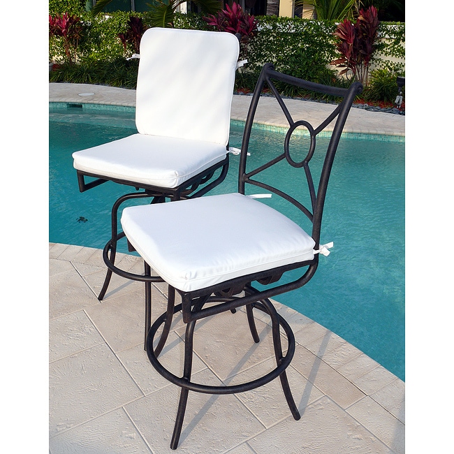 Comfort Care Cast Aluminum Outdoor Swivel Barstools (Set of 2 