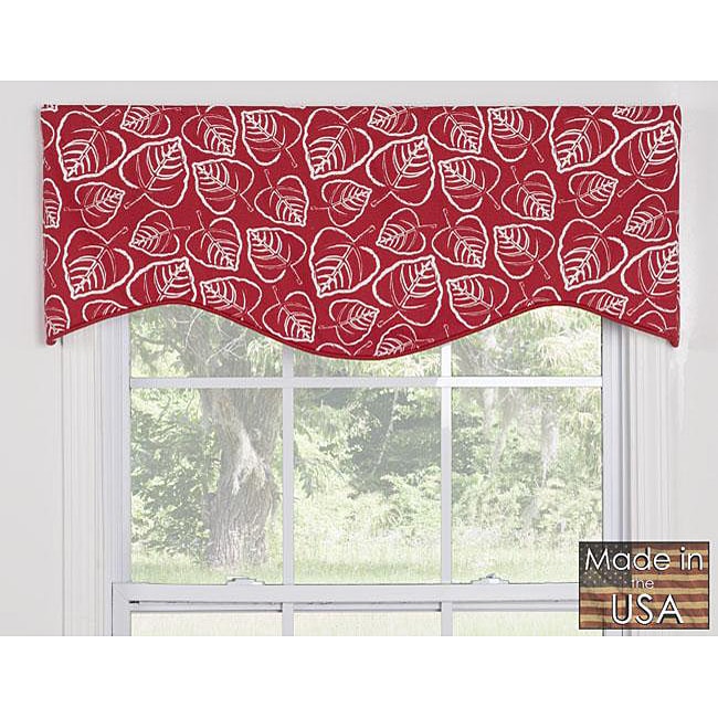 Red Leaves Cotton M shaped Window Valance  