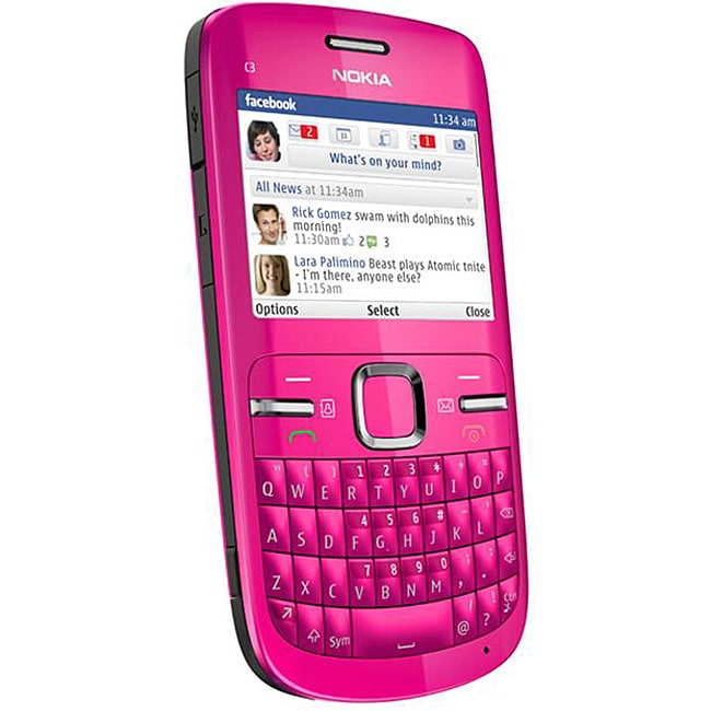 Nokia C3 Unlocked Pink Cell Phone - 13538892 - Overstock.com Shopping ...