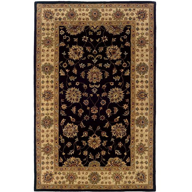Hand-tufted Black Oriental Wool Rug (8' x 10') - 8' x 10'