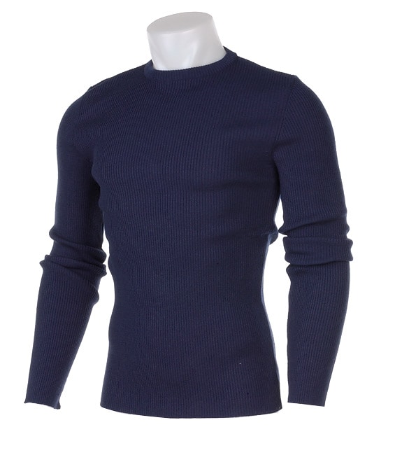 Mens Ribbed Stretch Sweater  